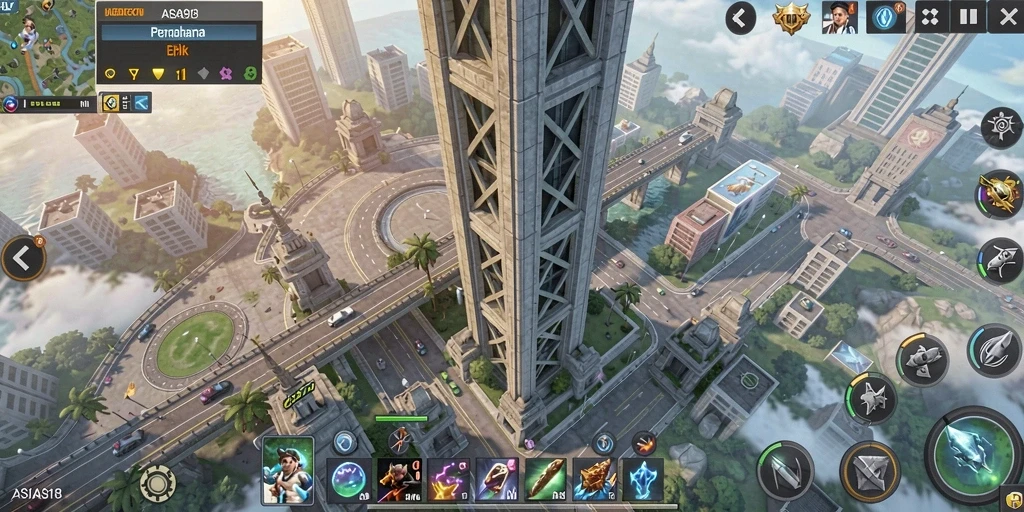 Tampilan menakjubkan dari gameplay Tower Defense ASIA918.
