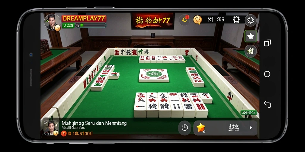Screenshot gameplay DREAMPLAY77 dengan tampilan Mahjong yang menarik.