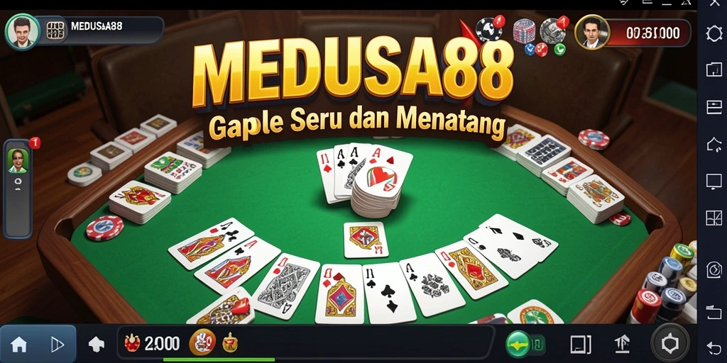 Screenshot gameplay Gaple MEDUSA88 yang menarik dan seru.